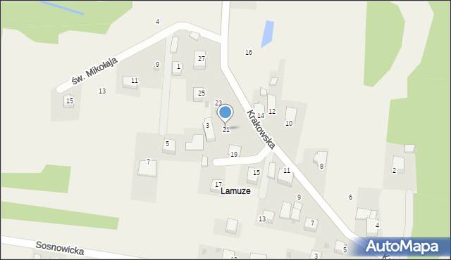Krzęcin, Krakowska, 21, mapa Krzęcin