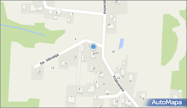 Krzęcin, Krakowska, 27, mapa Krzęcin