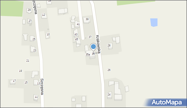 Krzęcin, Krakowska, 35, mapa Krzęcin