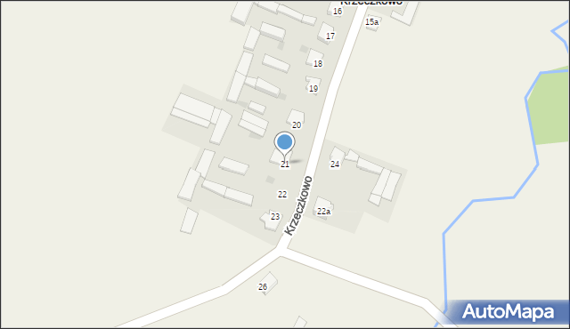 Krzeczkowo, Krzeczkowo, 21, mapa Krzeczkowo