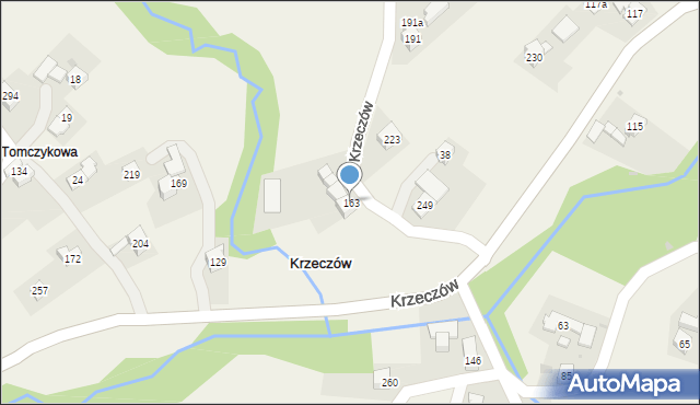Krzeczów, Krzeczów, 163, mapa Krzeczów