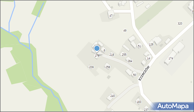 Krzeczów, Krzeczów, 178, mapa Krzeczów