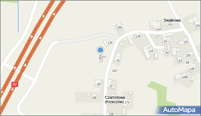 Krzeczów, Krzeczów, 312, mapa Krzeczów