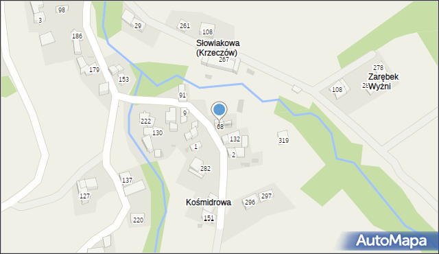 Krzeczów, Krzeczów, 68, mapa Krzeczów