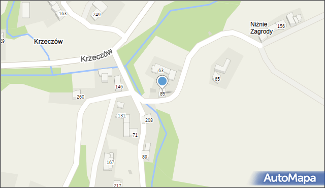 Krzeczów, Krzeczów, 85, mapa Krzeczów