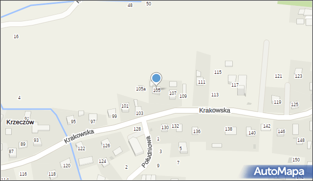 Krzeczów, Krakowska, 105, mapa Krzeczów