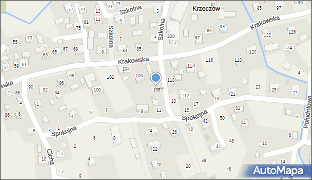 Krzeczów, Krakowska, 108, mapa Krzeczów