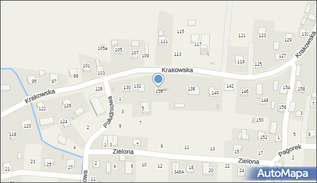Krzeczów, Krakowska, 136, mapa Krzeczów