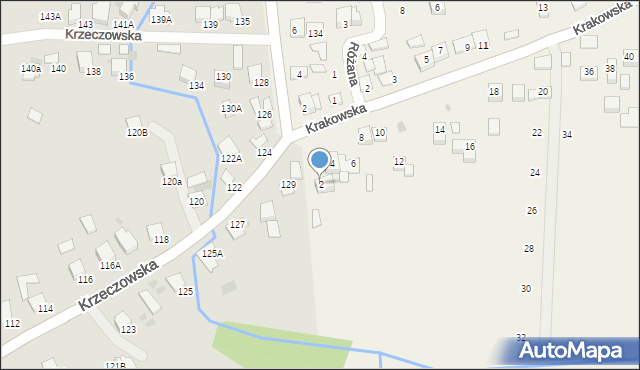 Krzeczów, Krakowska, 2, mapa Krzeczów