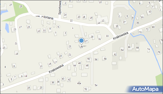 Krzeczów, Krakowska, 25, mapa Krzeczów