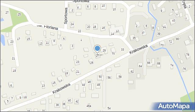 Krzeczów, Krakowska, 27, mapa Krzeczów