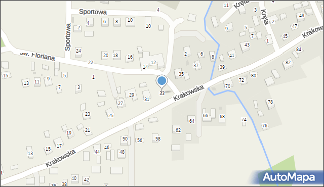 Krzeczów, Krakowska, 33, mapa Krzeczów