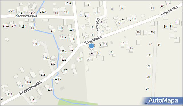 Krzeczów, Krakowska, 4, mapa Krzeczów