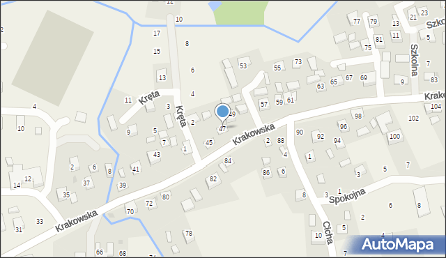 Krzeczów, Krakowska, 47, mapa Krzeczów