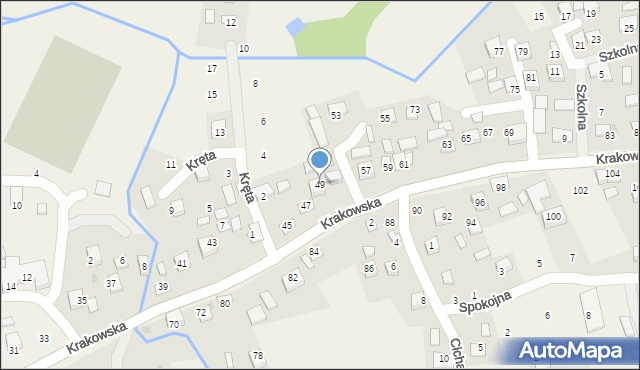 Krzeczów, Krakowska, 49, mapa Krzeczów