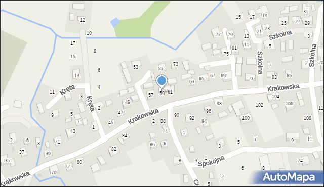 Krzeczów, Krakowska, 59, mapa Krzeczów