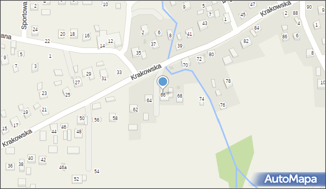Krzeczów, Krakowska, 66, mapa Krzeczów