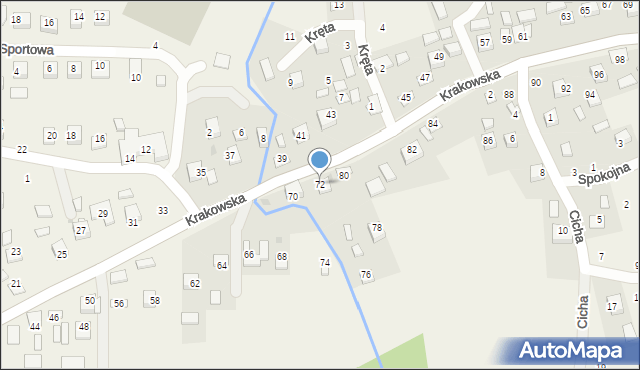 Krzeczów, Krakowska, 72, mapa Krzeczów