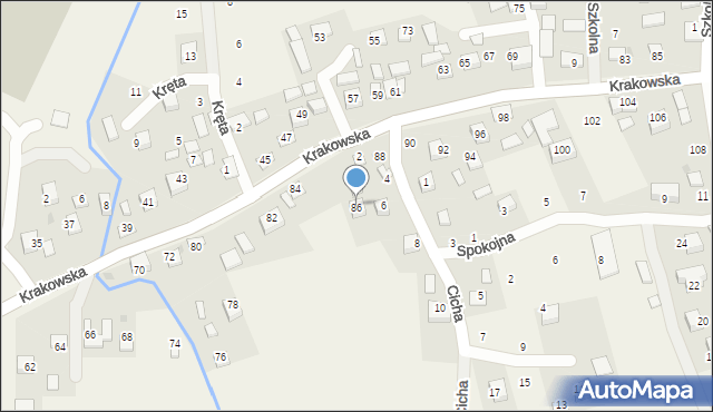 Krzeczów, Krakowska, 86, mapa Krzeczów