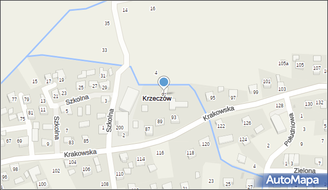 Krzeczów, Krakowska, 91, mapa Krzeczów