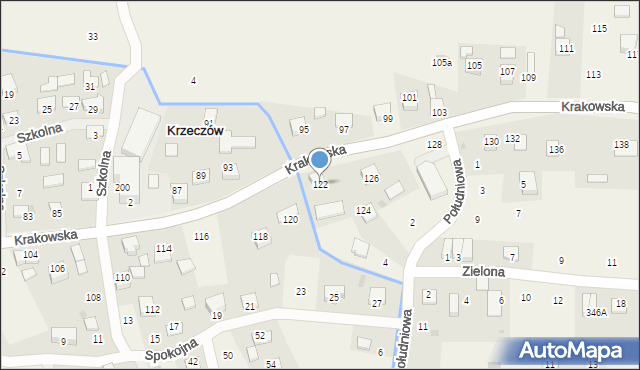 Krzeczów, Krakowska, 122, mapa Krzeczów