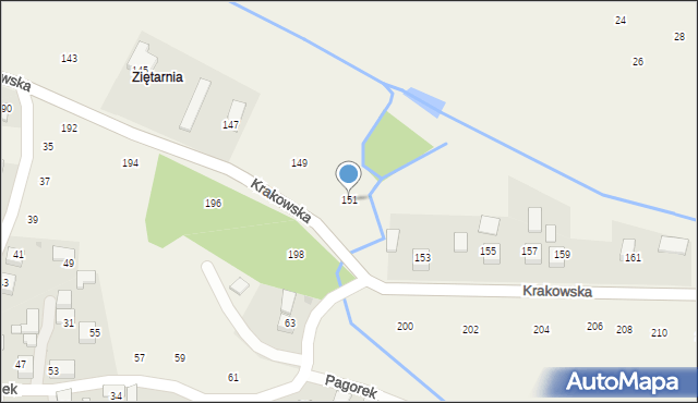 Krzeczów, Krakowska, 151, mapa Krzeczów