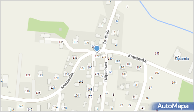 Krzeczów, Krakowska, 174, mapa Krzeczów