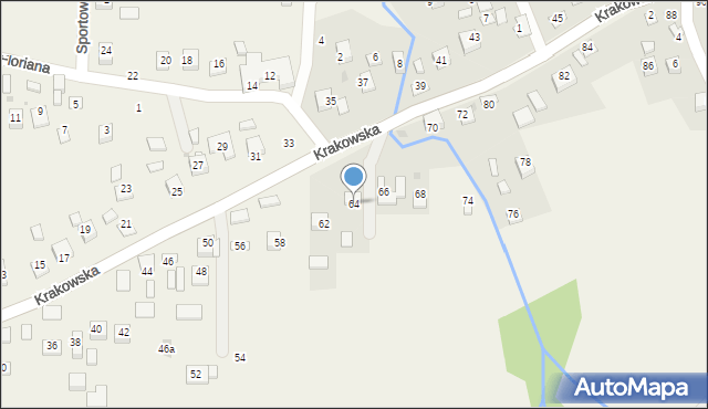 Krzeczów, Krakowska, 64, mapa Krzeczów