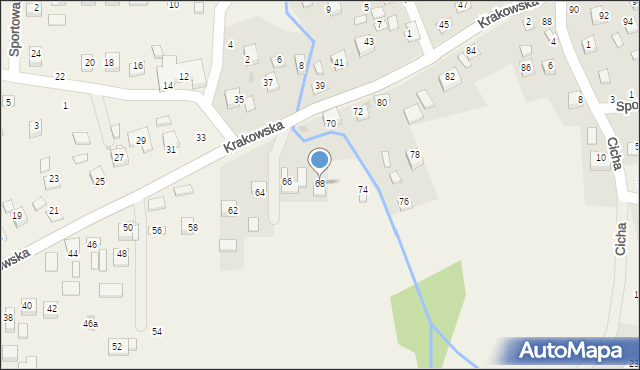 Krzeczów, Krakowska, 68, mapa Krzeczów