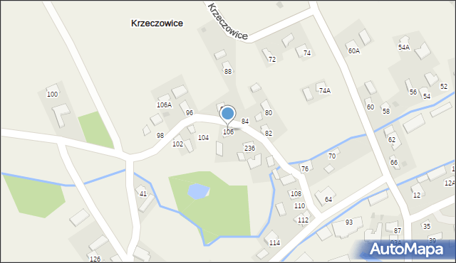 Krzeczowice, Krzeczowice, 106, mapa Krzeczowice