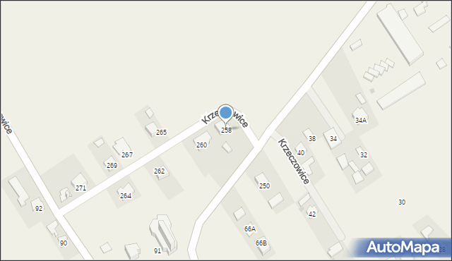 Krzeczowice, Krzeczowice, 258, mapa Krzeczowice