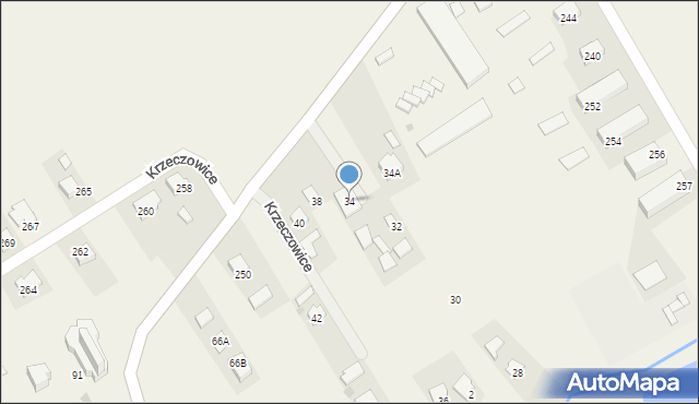 Krzeczowice, Krzeczowice, 34, mapa Krzeczowice