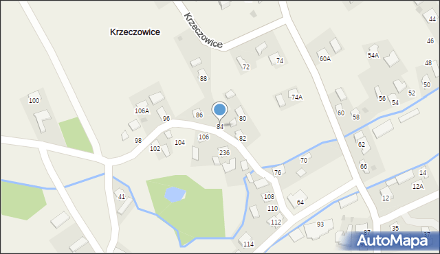 Krzeczowice, Krzeczowice, 84, mapa Krzeczowice