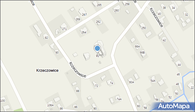Krzeczowice, Krzeczowice, 91, mapa Krzeczowice