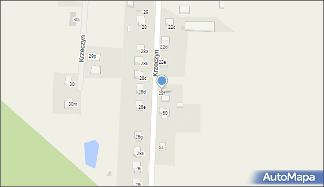 Krzeczyn, Krzeczyn, 22f, mapa Krzeczyn