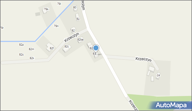 Krzeczyn, Krzeczyn, 83a, mapa Krzeczyn