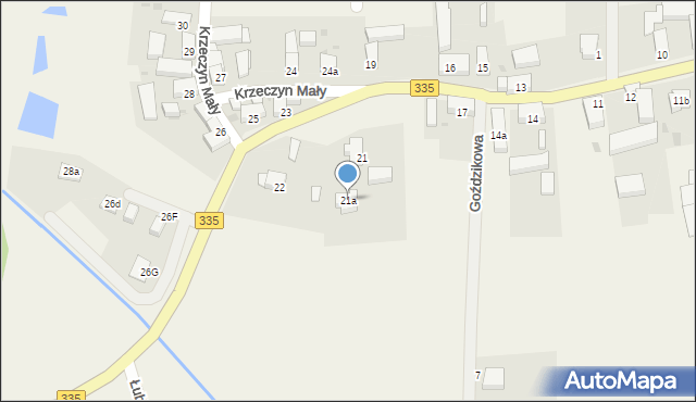 Krzeczyn Mały, Krzeczyn Mały, 21a, mapa Krzeczyn Mały