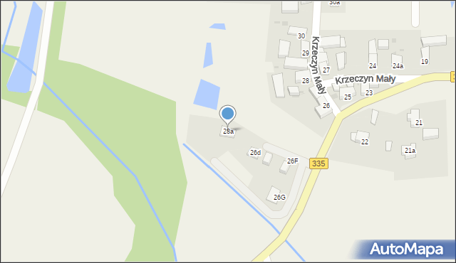 Krzeczyn Mały, Krzeczyn Mały, 28a, mapa Krzeczyn Mały