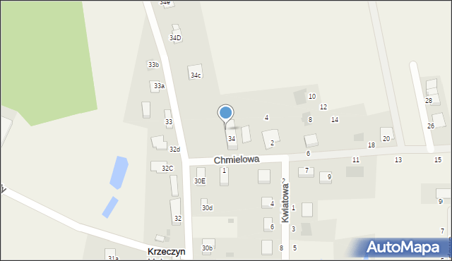 Krzeczyn Mały, Krzeczyn Mały, 34a, mapa Krzeczyn Mały