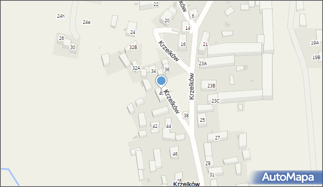 Krzelków, Krzelków, 40, mapa Krzelków