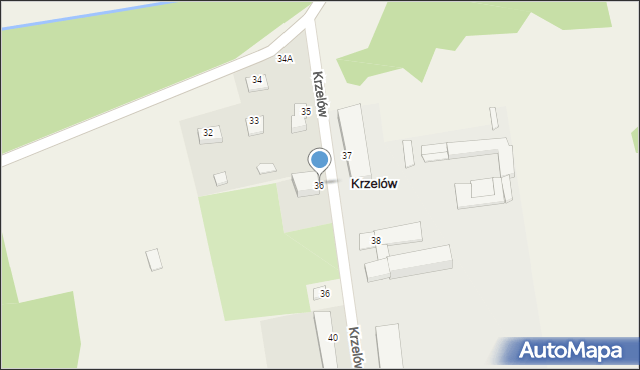 Krzelów, Krzelów, 36, mapa Krzelów