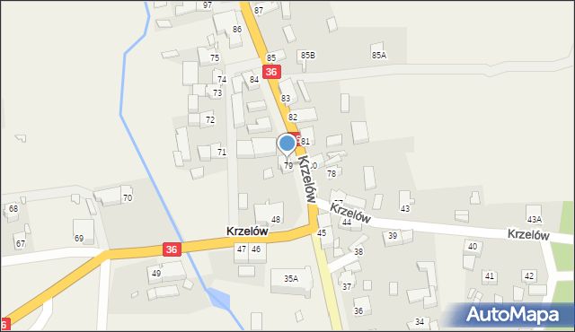 Krzelów, Krzelów, 79, mapa Krzelów