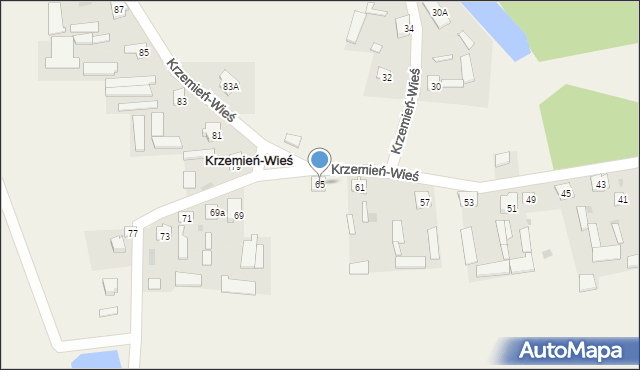 Krzemień-Wieś, Krzemień-Wieś, 65, mapa Krzemień-Wieś