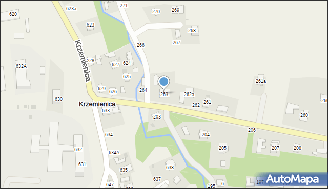 Krzemienica, Krzemienica, 263, mapa Krzemienica