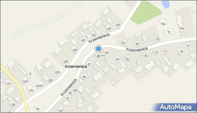 Krzemienica, Krzemienica, 86, mapa Krzemienica