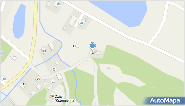 Krzemienna, Krzemienna, 94, mapa Krzemienna