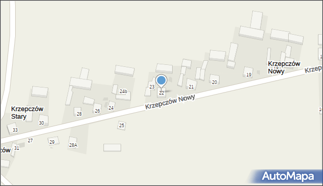Krzepczów Nowy, Krzepczów Nowy, 22, mapa Krzepczów Nowy