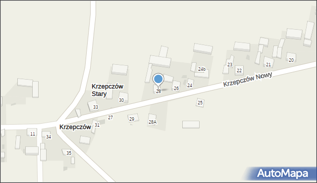 Krzepczów Nowy, Krzepczów Nowy, 28, mapa Krzepczów Nowy