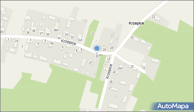 Krzepice, Krzepice, 11, mapa Krzepice