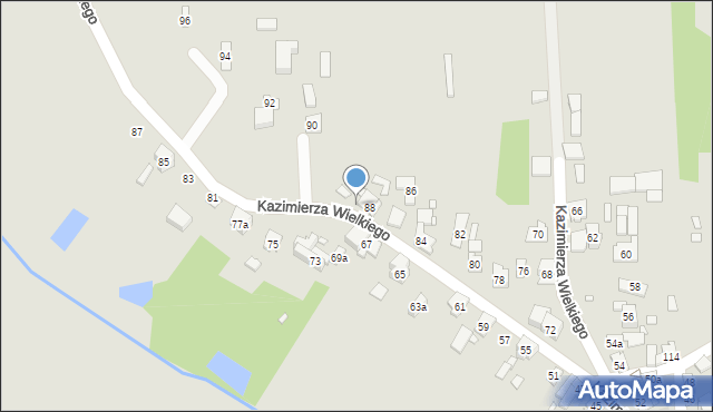 Krzepice, Króla Kazimierza Wielkiego, 88b, mapa Krzepice
